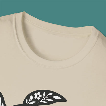 Floral Turtle Silhouette Unisex T-Shirt
