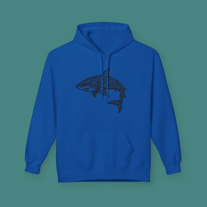Tribal Tattoo Shark Fleece Unisex Hoodie