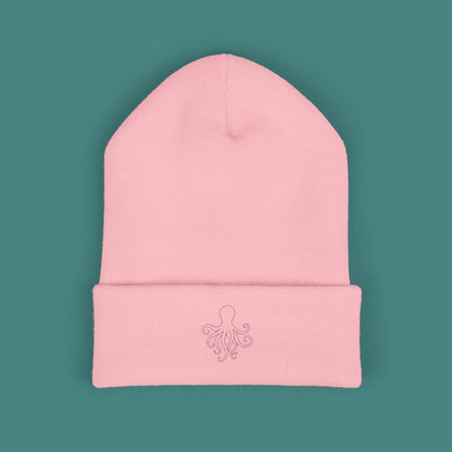 Minimalist Line Art Octopus Embroidered Beanie