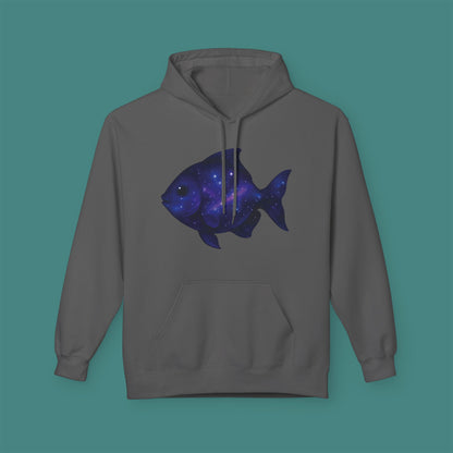 Cosmic Galaxy Fish Fleece Unisex Hoodie