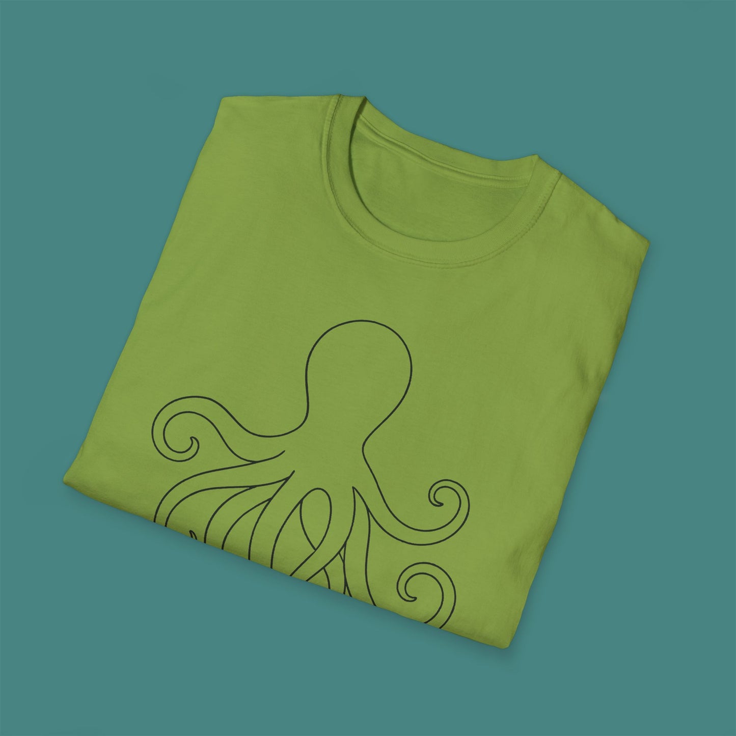 Minimalist Line Art Octopus Unisex T-Shirt