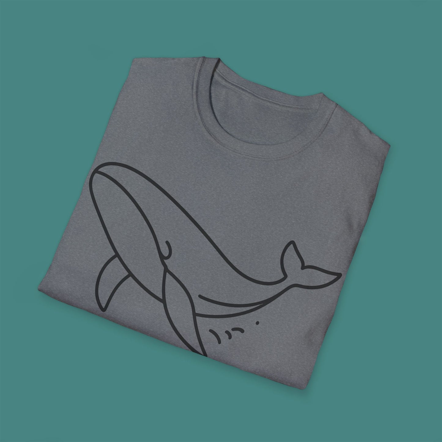 Minimalist Line Art Whale Unisex T-Shirt