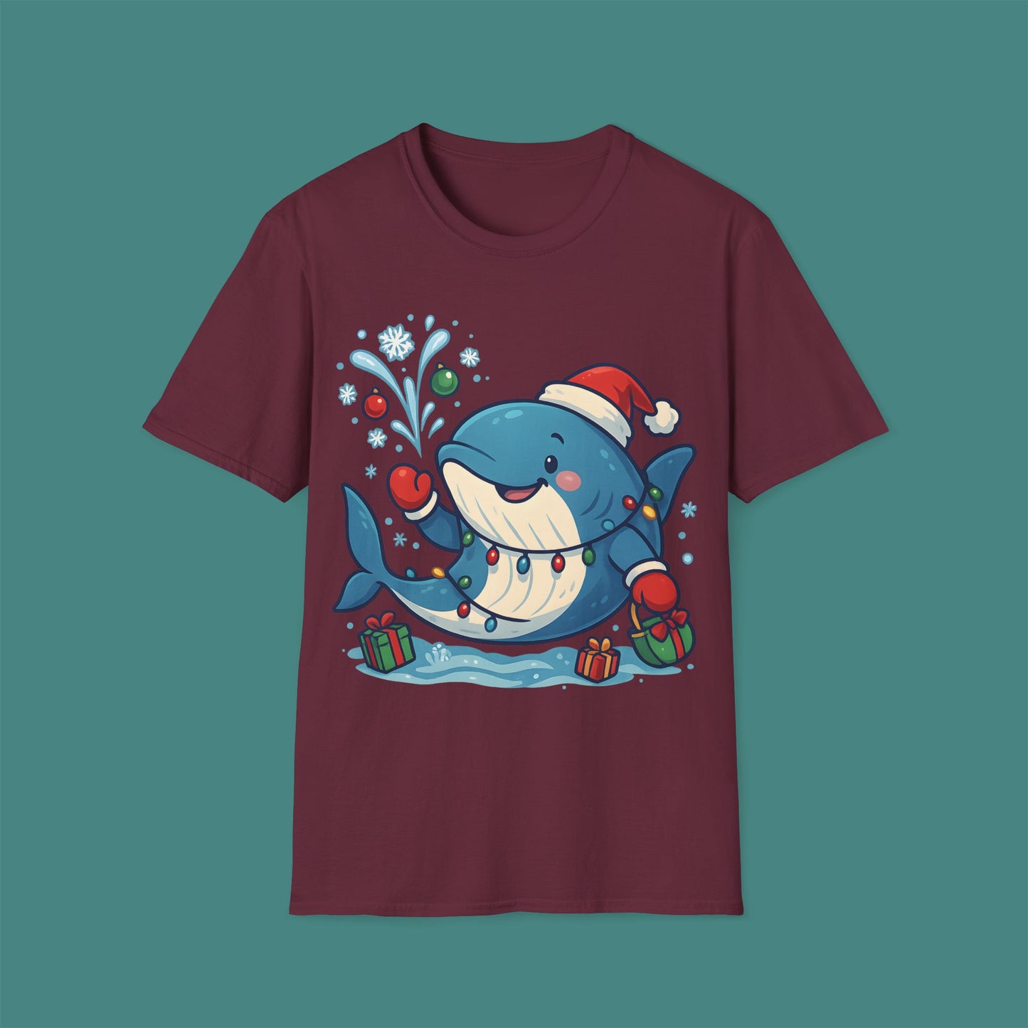 Christmas Whale Unisex T-Shirt