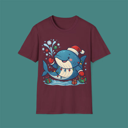 Christmas Whale Unisex T-Shirt
