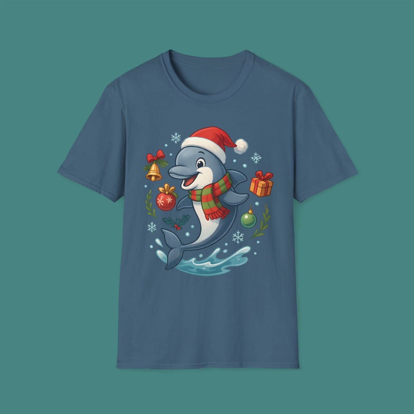 Christmas Dolphin Unisex T-Shirt