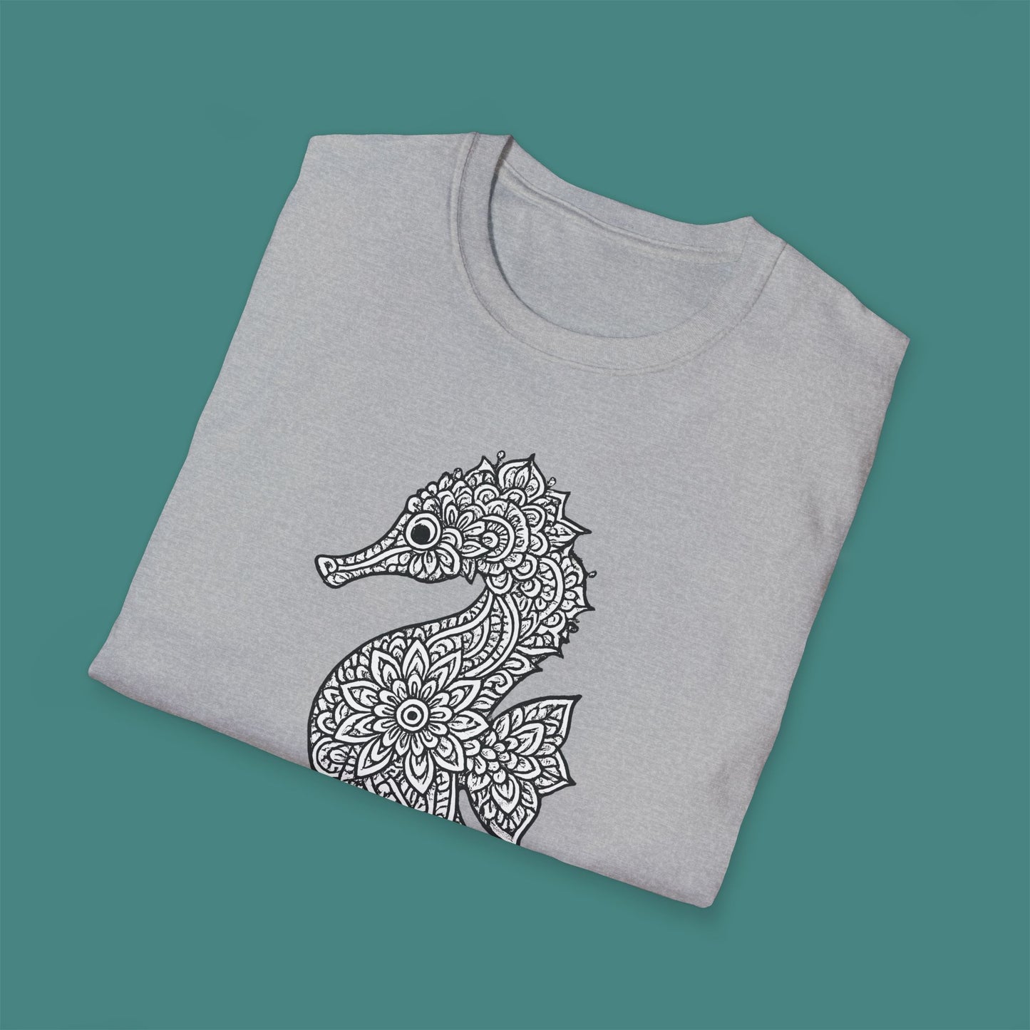 Intricate Mandala Seahorse Unisex T-Shirt