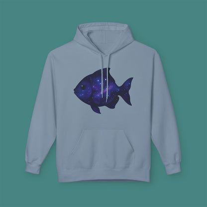 Cosmic Galaxy Fish Fleece Unisex Hoodie