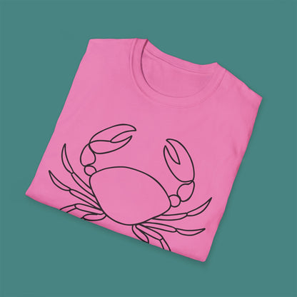 Minimalist Line Art Crab Unisex T-Shirt