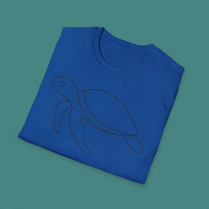 Minimalist Line Art Turtle Unisex T-Shirt