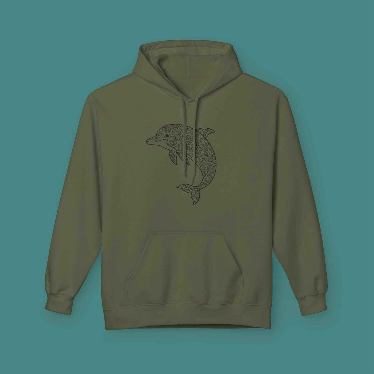 Intricate Mandala Dolphin Fleece Unisex Hoodie