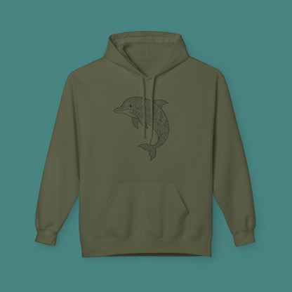 Intricate Mandala Dolphin Fleece Unisex Hoodie