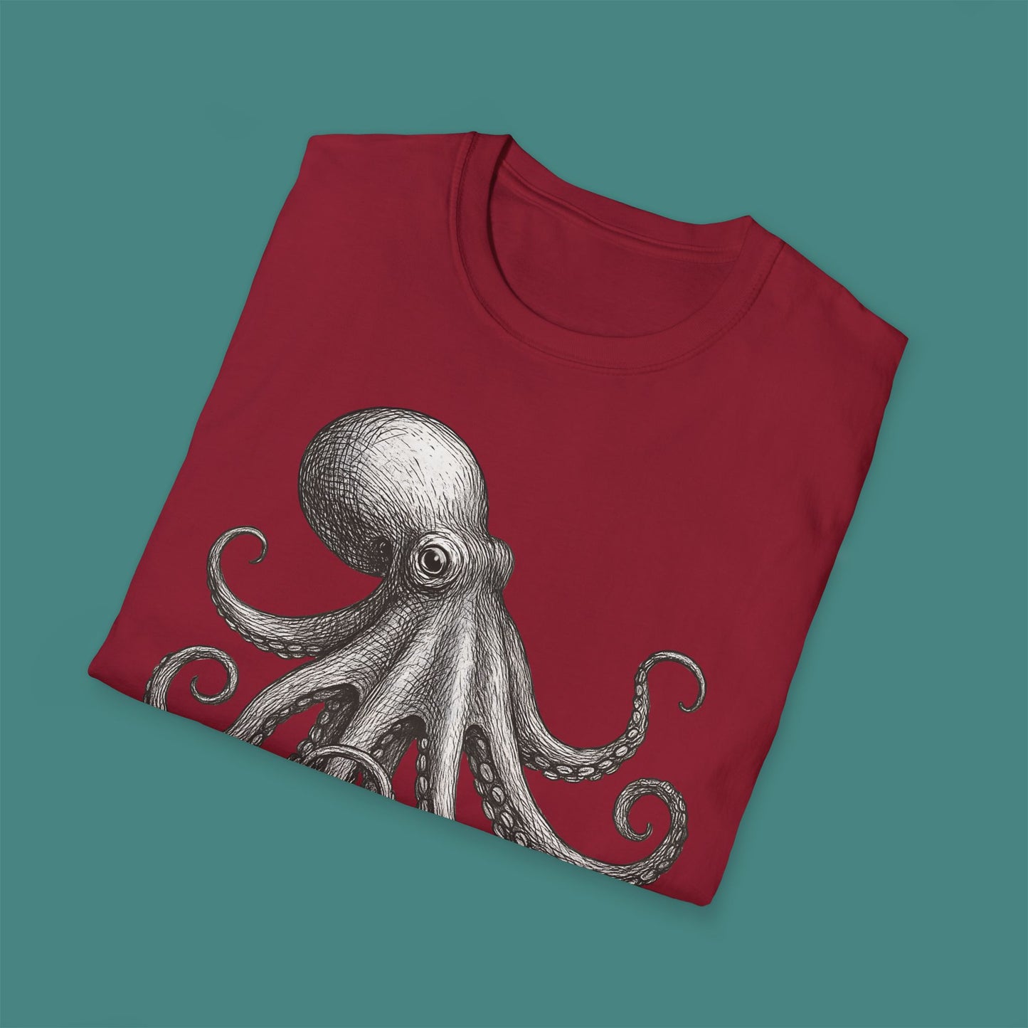 Vintage Etching Octopus Unisex T-Shirt