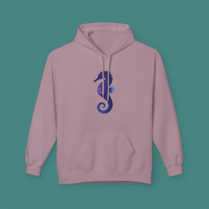 Cosmic Galaxy Seahorse Fleece Unisex Hoodie
