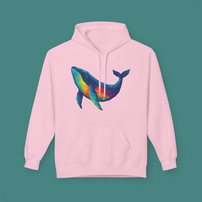 Geometric Polygon Whale Fleece Unisex Hoodie