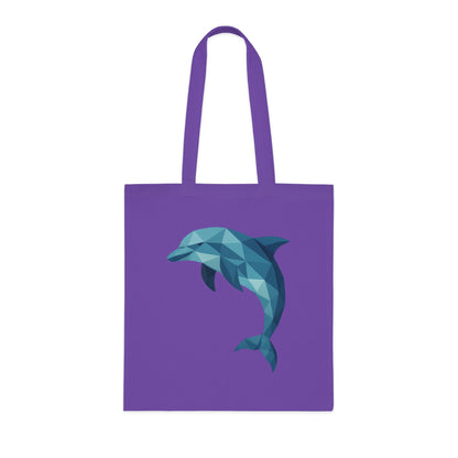 Geometric Polygon Dolphin Tote Bag