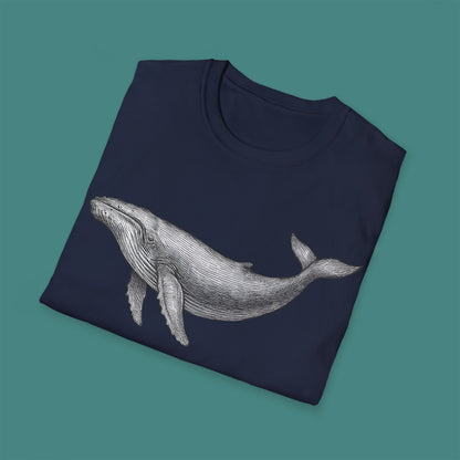 Vintage Etching Whale Unisex T-Shirt