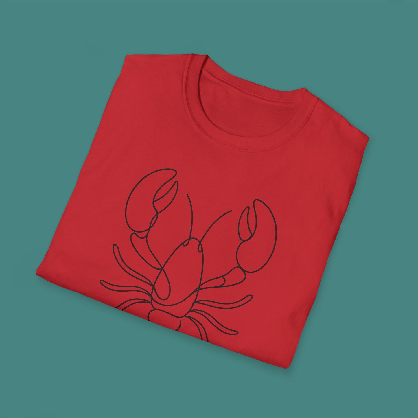 Minimalist Line Art Lobster Unisex T-Shirt