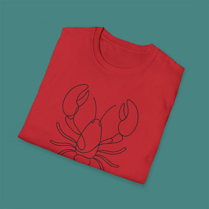 Minimalist Line Art Lobster Unisex T-Shirt