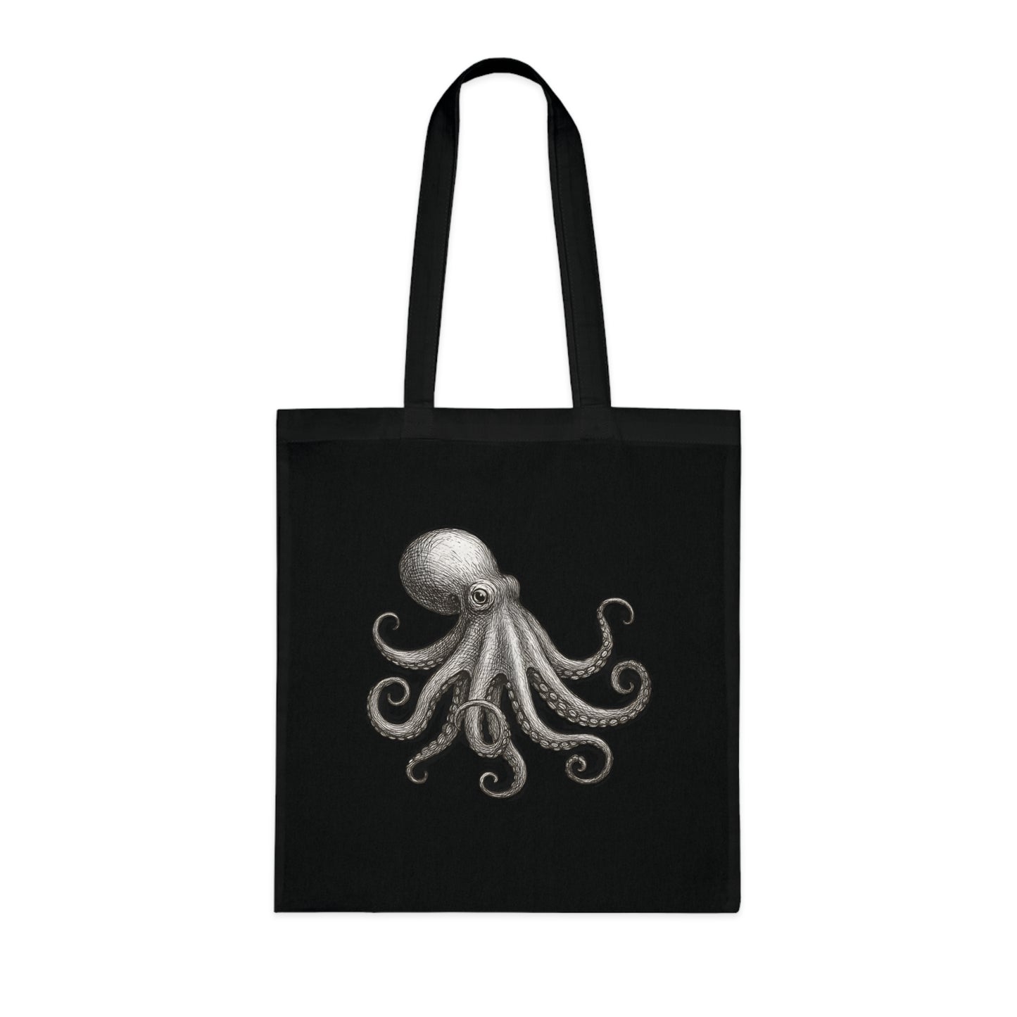Vintage Etching Octopus Tote Bag