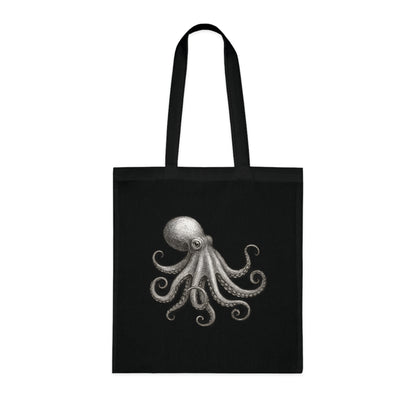 Vintage Etching Octopus Tote Bag
