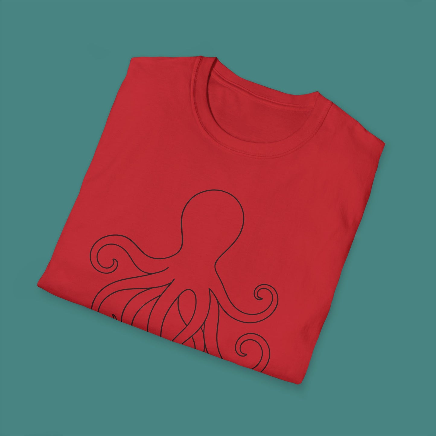 Minimalist Line Art Octopus Unisex T-Shirt