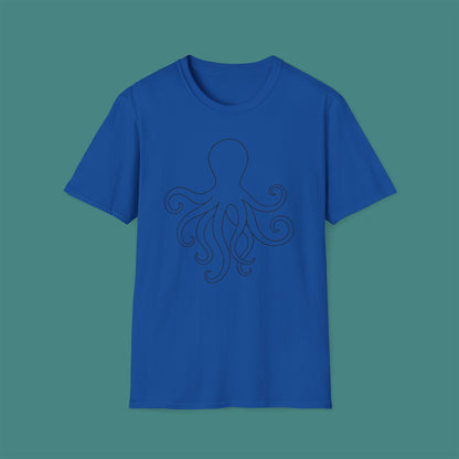 Minimalist Line Art Octopus Unisex T-Shirt
