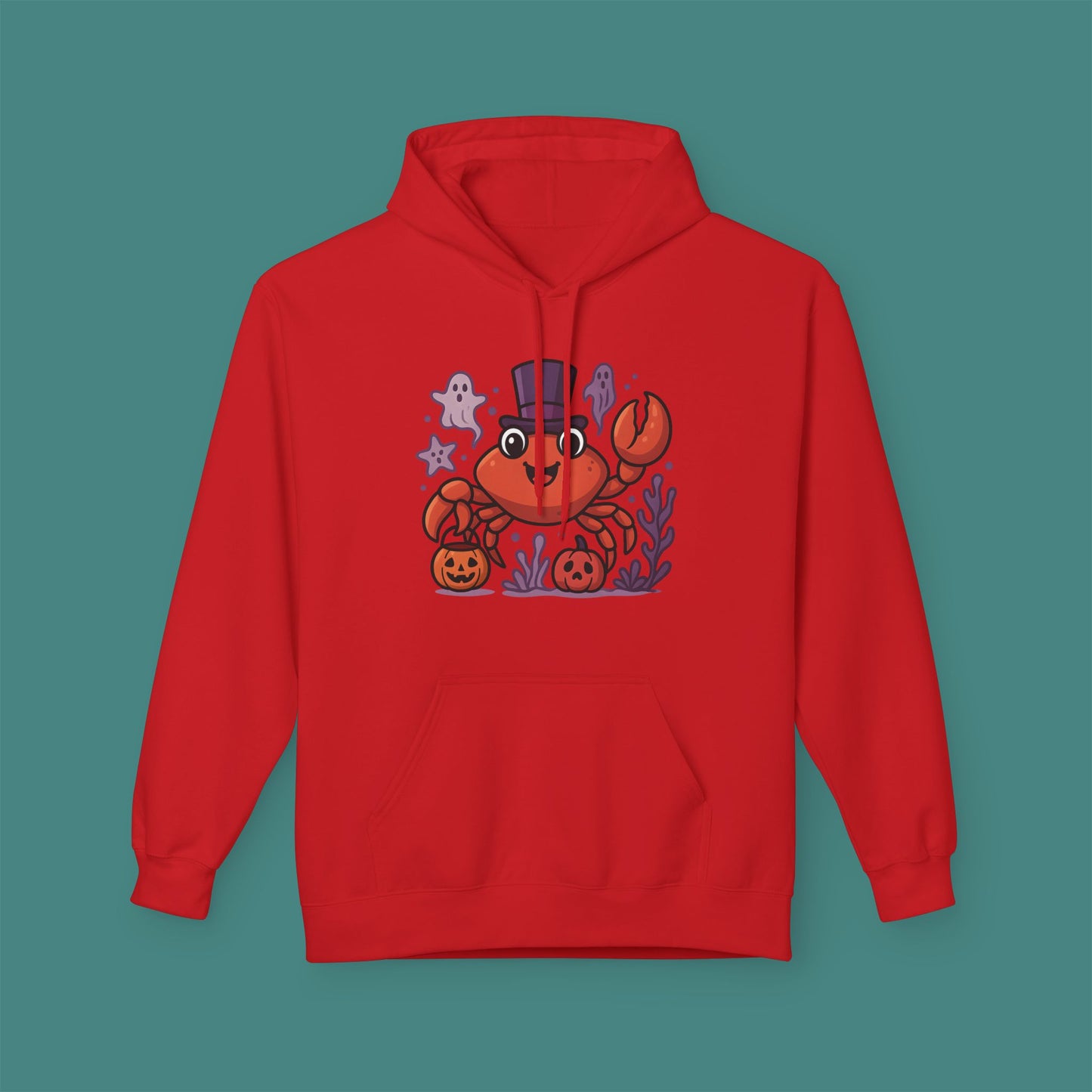 Halloween Crab Fleece Unisex Hoodie