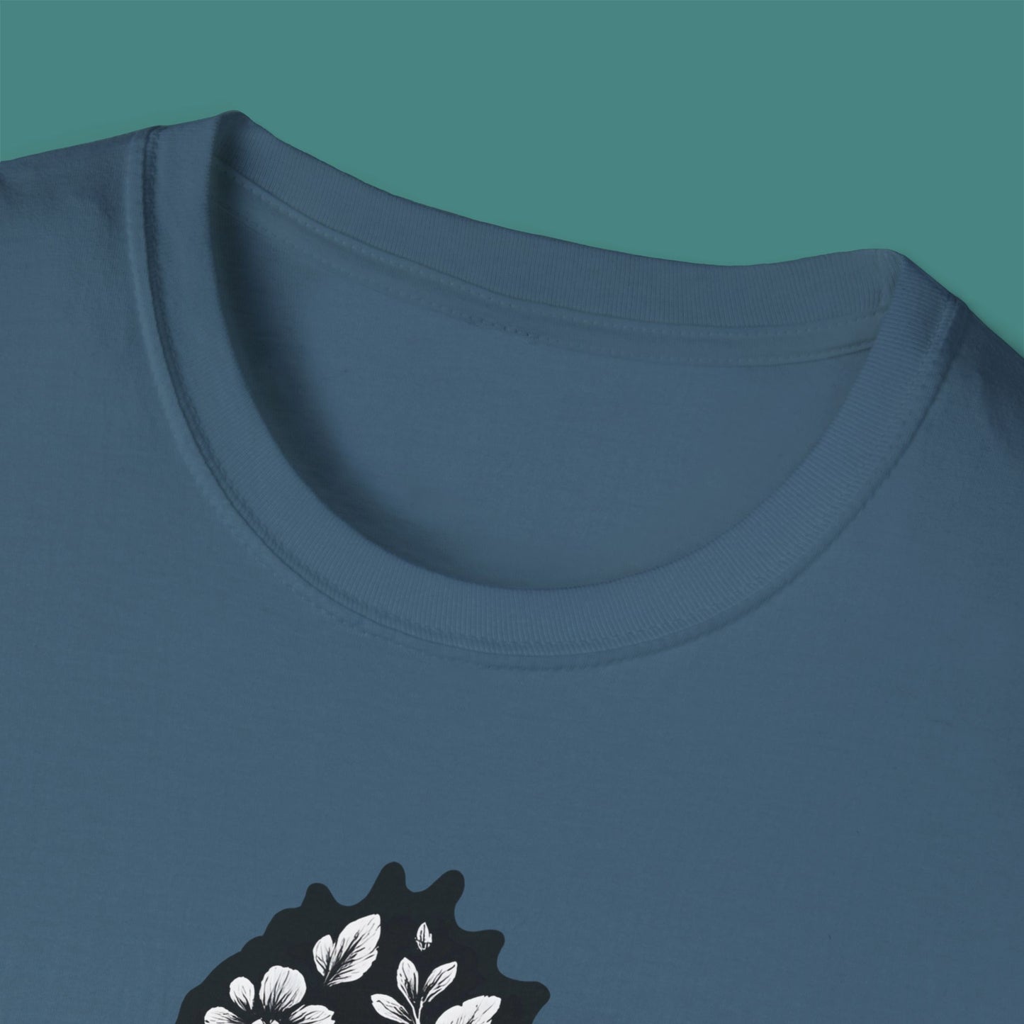 Floral Seahorse Silhouette Unisex T-Shirt