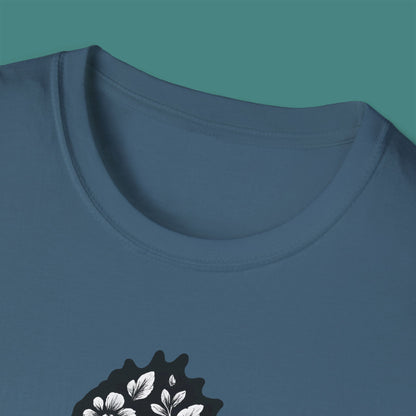 Floral Seahorse Silhouette Unisex T-Shirt