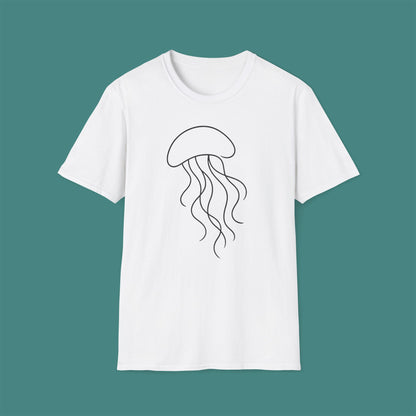Minimalist Line Art Jellyfish Unisex T-Shirt