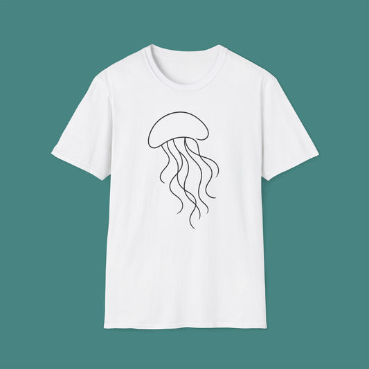 Minimalist Line Art Jellyfish Unisex T-Shirt
