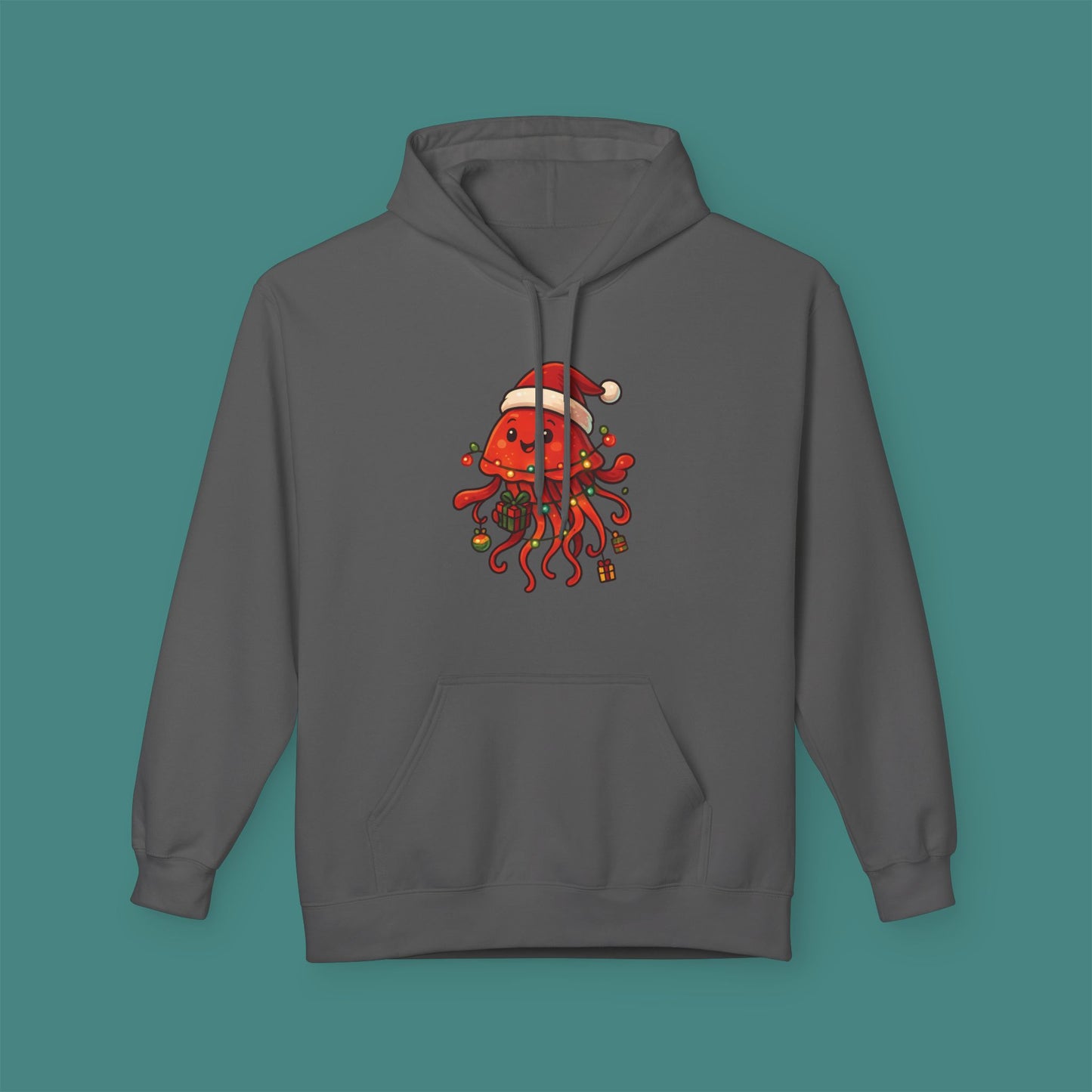 Christmas Jellyfish Fleece Unisex Hoodie