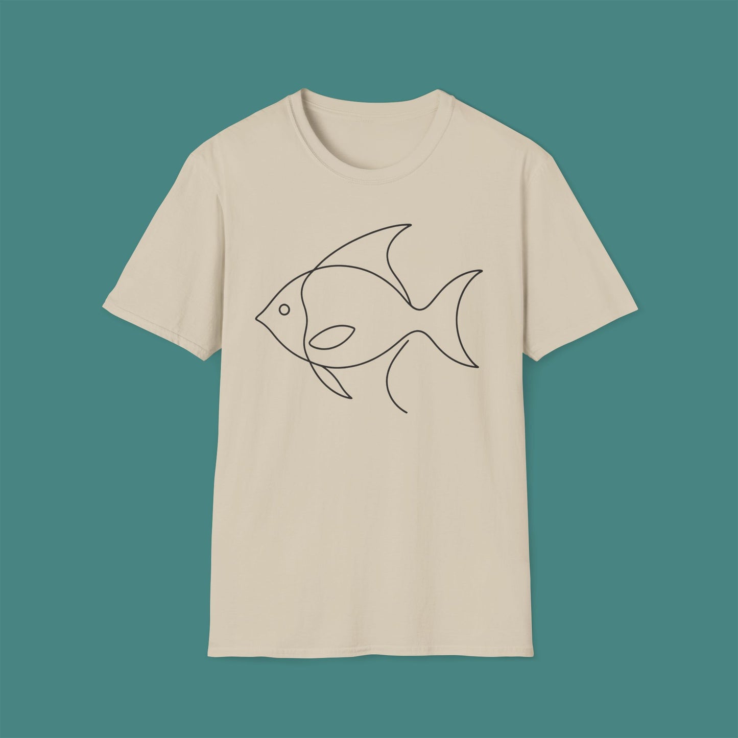 Minimalist Line Art Fish Unisex T-Shirt