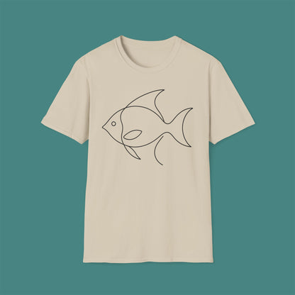 Minimalist Line Art Fish Unisex T-Shirt