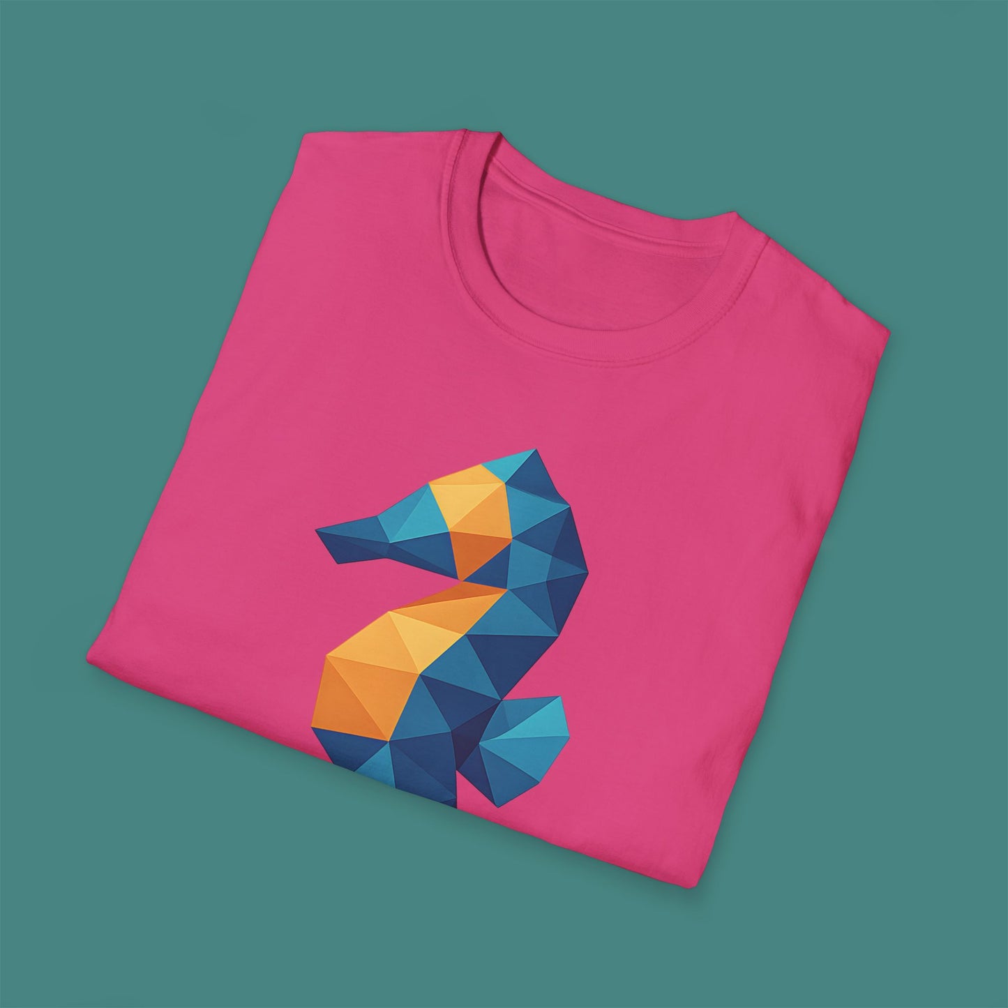 Geometric Polygon Seahorse Unisex T-Shirt
