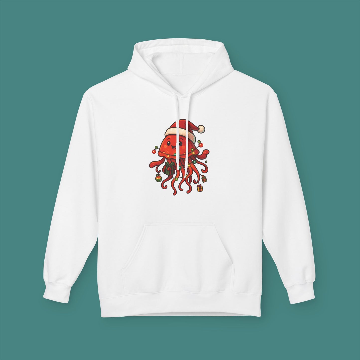 Christmas Jellyfish Fleece Unisex Hoodie