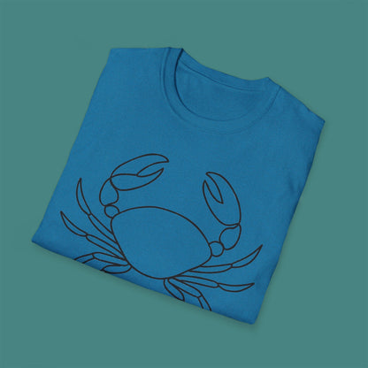 Minimalist Line Art Crab Unisex T-Shirt