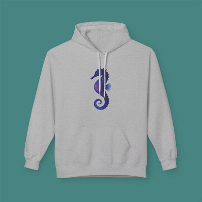Cosmic Galaxy Seahorse Fleece Unisex Hoodie