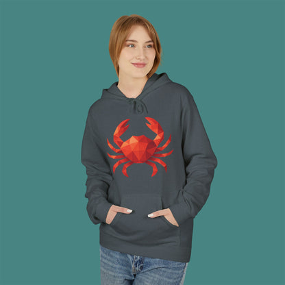 Geometric Polygon Crab Fleece Unisex Hoodie