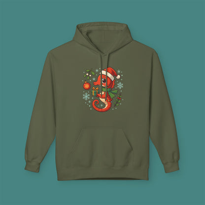 Christmas Seahorse Fleece Unisex Hoodie
