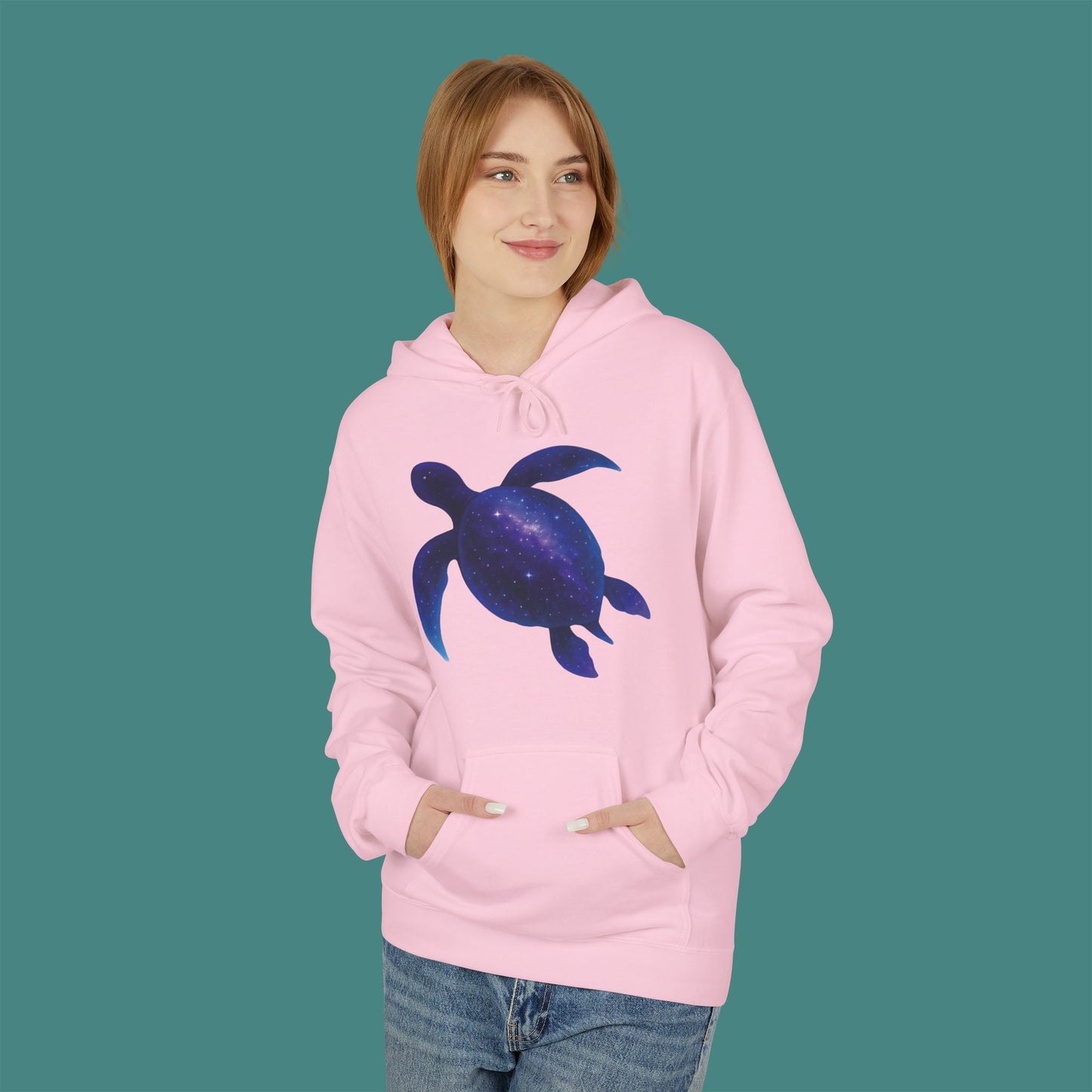 Cosmic Galaxy Turtle Fleece Unisex Hoodie