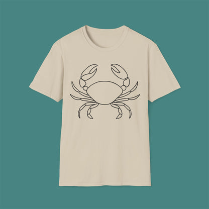 Minimalist Line Art Crab Unisex T-Shirt