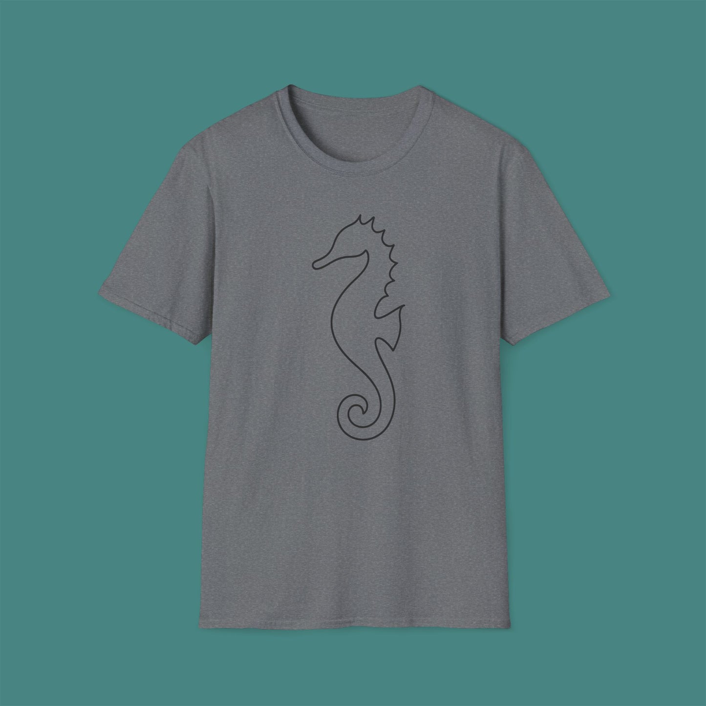 Minimalist Line Art Seahorse Unisex T-Shirt