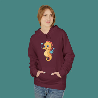 Cartoon Cute Seahorse Fleece Unisex Hoodie