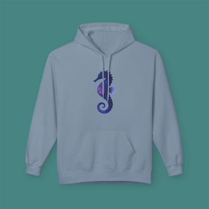 Cosmic Galaxy Seahorse Fleece Unisex Hoodie