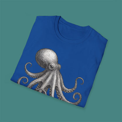 Vintage Etching Octopus Unisex T-Shirt