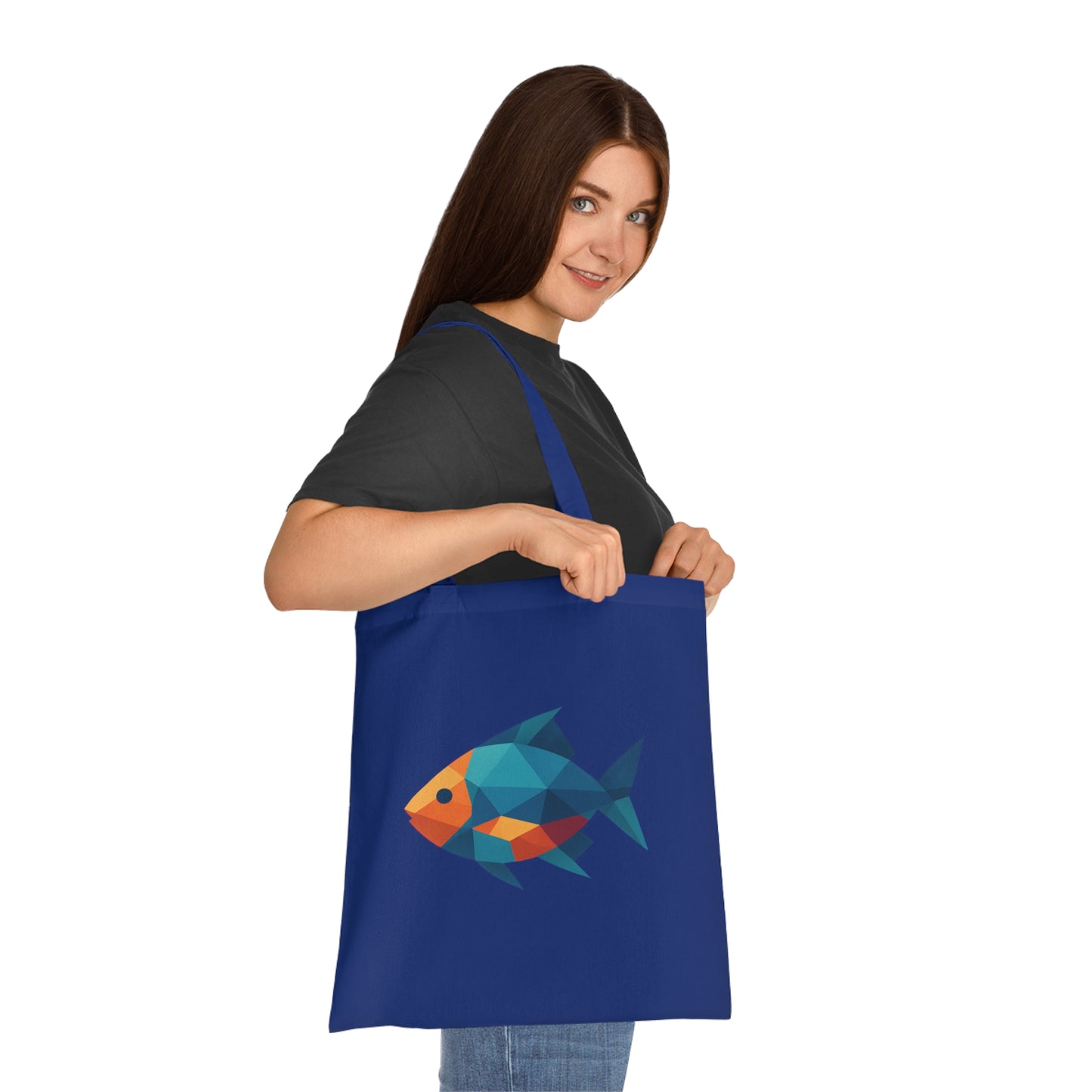 Geometric Polygon Fish Tote Bag