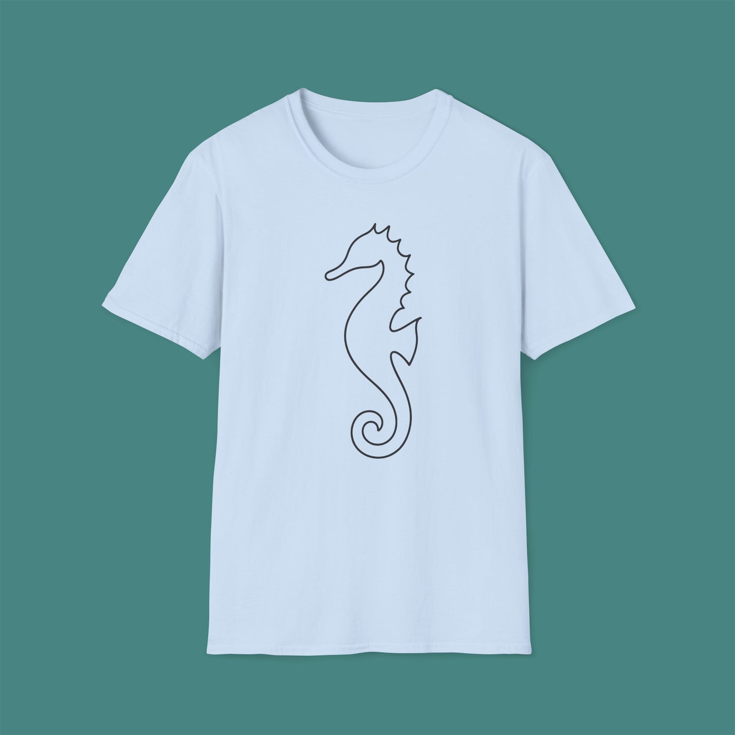 Minimalist Line Art Seahorse Unisex T-Shirt