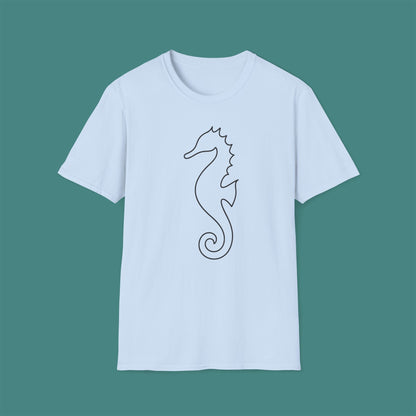 Minimalist Line Art Seahorse Unisex T-Shirt