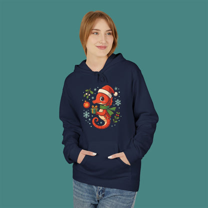 Christmas Seahorse Fleece Unisex Hoodie